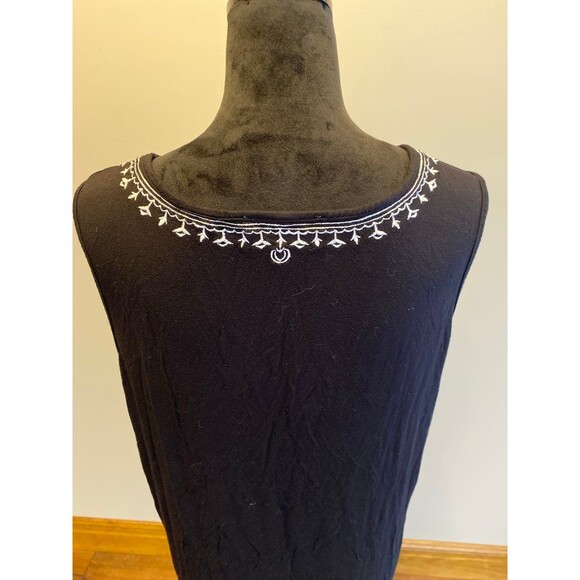 Philosophy Swimsuit Coverup or Casual Dress Plus Size 1X Black White Embroidery - Picture 6 of 12